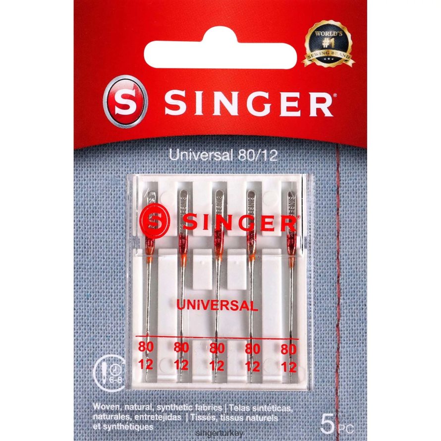 Aksesuarlar SINGER evrensel iğneler 80/12 boyutunda JV020L117