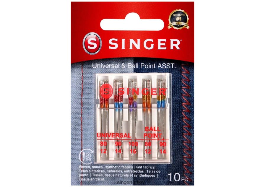 Aksesuarlar SINGER evrensel ve yuvarlak uçlu iğneler çeşitli boyutlarda JV020L116