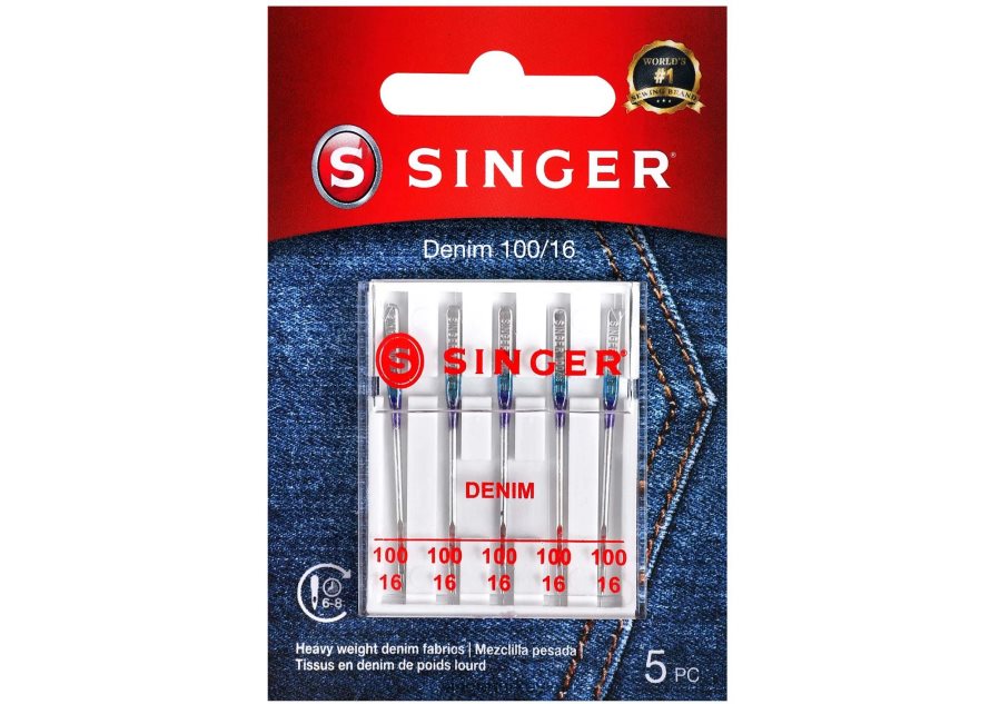 Aksesuarlar SINGER kot iğneleri, 100/16 beden JV020L88