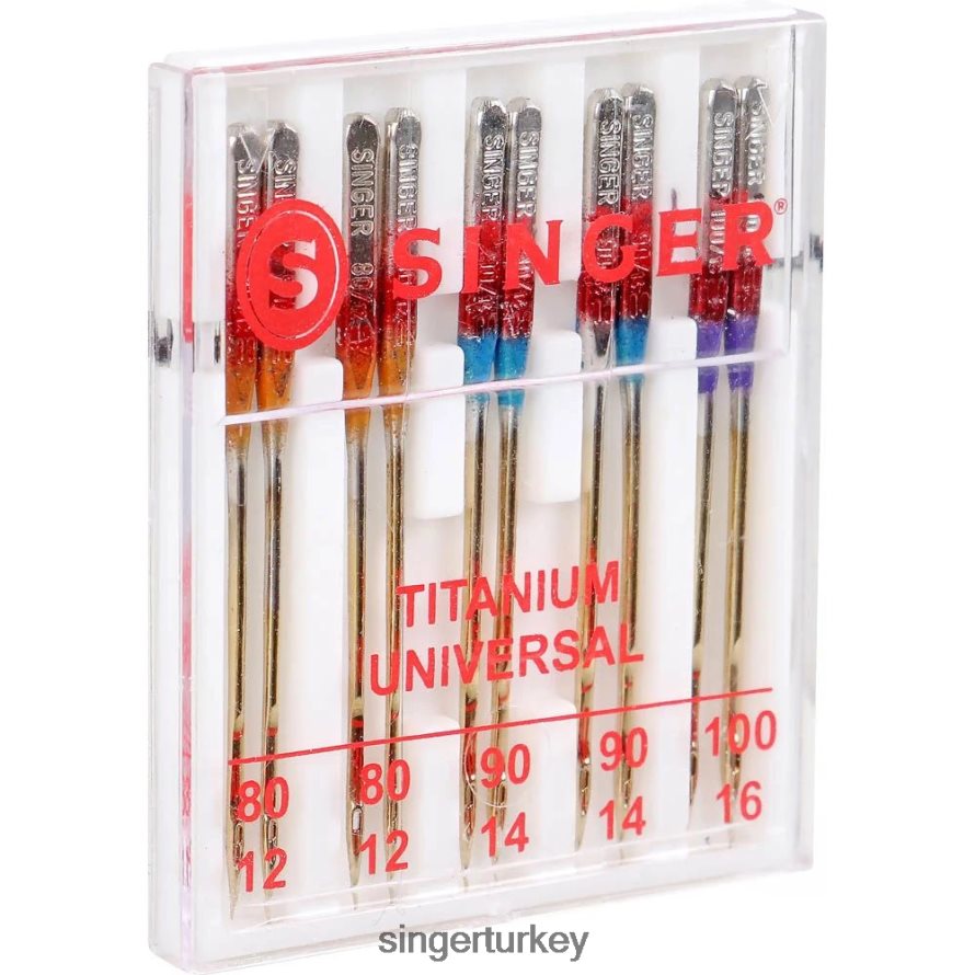 Aksesuarlar SINGER titanyum üniversal iğneler çeşitli boyutlarda JV020L86