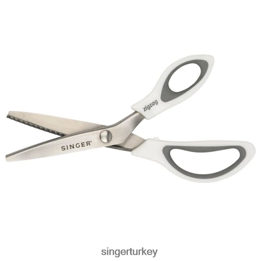 Aksesuarlar SINGER 9" rahat kavramalı oyalama makası, paslanmaz çelik zig zag makas JV020L166
