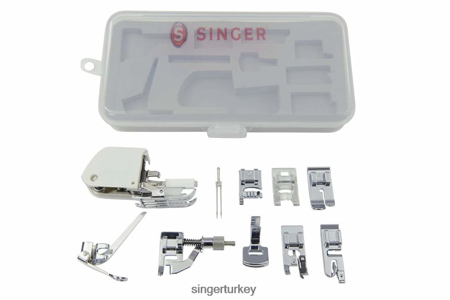 makineler SINGER Geniş Quantum Stilist 9960 dikiş makinesi ve baskı ayağı kiti paketini dikin JV020L2