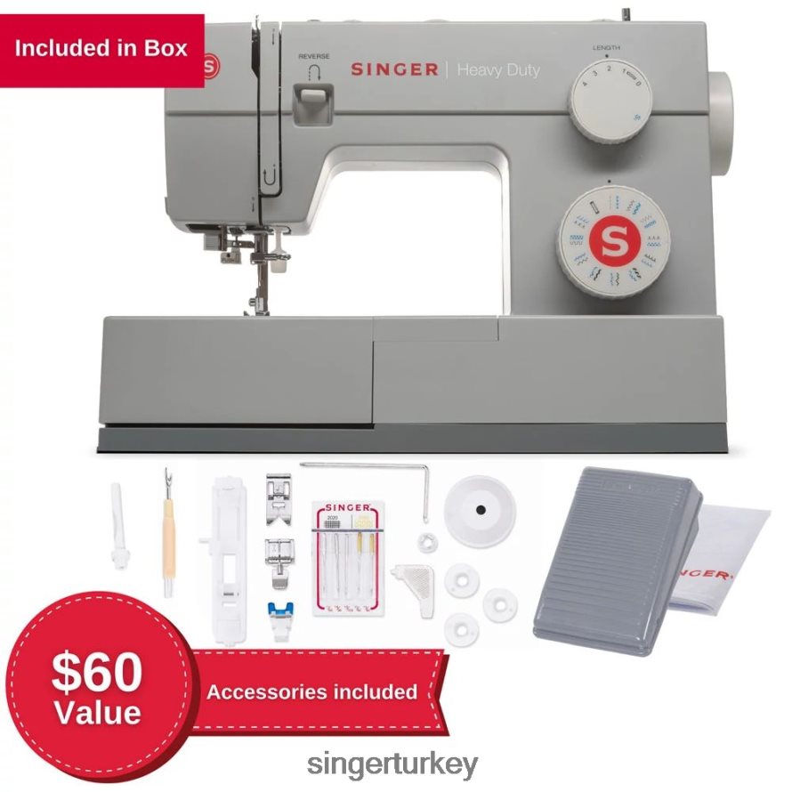 makineler SINGER ağır hizmet tipi 4423 dikiş makinesi ve baskı ayağı kiti paketi JV020L20