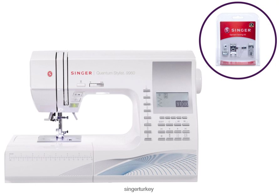 makineler SINGER quantum stilisti 9960 ve giysi dikiş ayağı seti paketi JV020L18